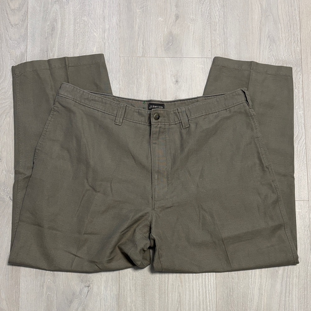 🔥BUNDLESALE Men’s 40/30 St. John's Bay Olive Linen Cotton Pants Chinos